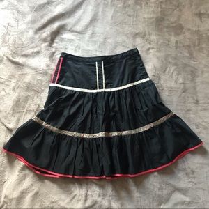 Elevenses anthropologie black tiered peasant skirt